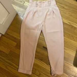 Zara blush cropped pleated trousers size medium